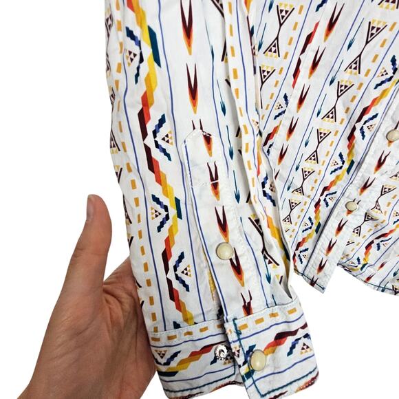 Panhandle Rough Stock Western Shirt Snap Front Southwestern Print Women M - Picture 4 of 7